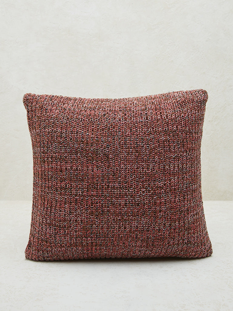 Westside Home Burgundy Woven-Textured Cushion Cover