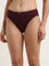 Wunderlove Burgundy Printed Cotton Blend Briefs - Pack of 3