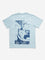 Y&F Kids Light Blue Printed Cotton T-Shirt