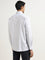 WES Formals White Stripe Pattern Slim-Fit Cotton Shirt