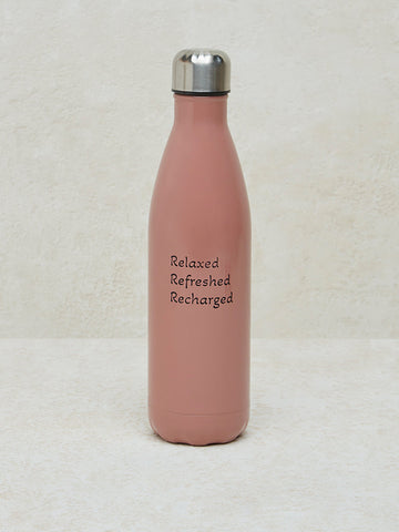 Westside Home Dusty Rose Text Design Water Bottle