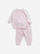 HOP Baby Light Pink Animal Design Cotton Sweater & Pants Set