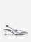 LUNA BLU Silver Slingback Kitten Shoes