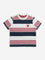 HOP Kids Navy Striped Crab Design Cotton T-Shirt