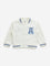 HOP Kids Off-White Text Embroidered Jacket