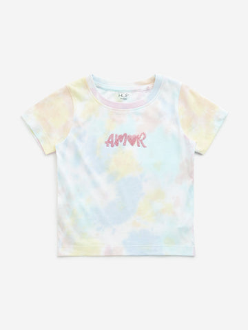 HOP Kids Blue Tie-Dye Design Cotton T-Shirt