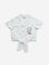 HOP Kids Off-White Cat Embroidered Tie-Up Cotton Shirt