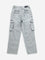 Y&F Kids Grey Faded Cargo-Style Relaxed - Fit Mid - Rise Jeans