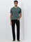 WES Casuals Green Solid Slim-Fit Cotton T-Shirt