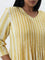 Diza Yellow Striped Pintuck Detailed A-Line Cotton Kurta