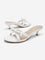 LUNA BLU White Bow-Detailed Kitten Heel Sandals