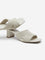 LUNA BLU Ivory Knit-Textured Heel Sandals