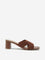 LUNA BLU Tan Knit-Textured Heel Sandals