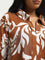 Gia Brown Foliage Printed Blouse