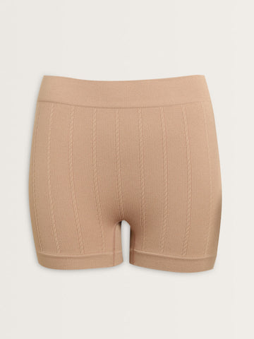 Superstar Light Taupe Textured High-Rise Boy Shorts Brief