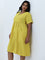 Gia Yellow Solid A-Line Dress