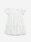 HOP Kids Off-White Embroidered Tiered Dress