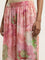 Zuba Pink Floral Printed High-Rise Palazzos