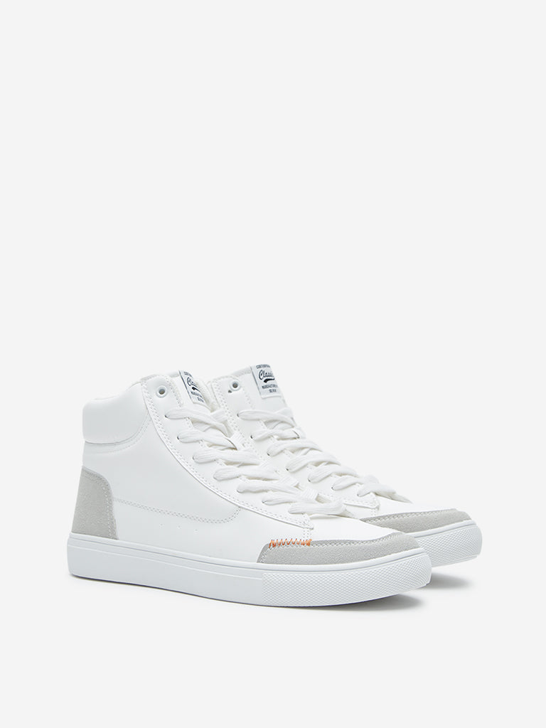 SOLEPLAY White Colour-Blocked High-Top Boots