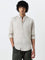 Nuon Beige Solid Slim Fit Cotton Shirt