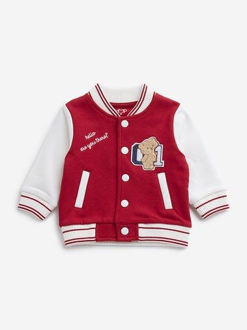 HOP Baby Red Colour-Blocked Jacket