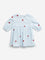 HOP Baby Light Blue Heart Printed A-Line Cotton Dress