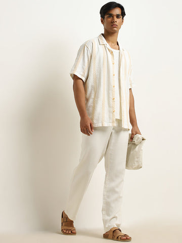 ETA Off-White Mid-Rise Relaxed-Fit Cotton Blend Chinos