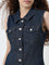 Nuon Dark Blue Denim Bodycon Shirt Dress