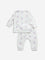 HOP Baby White Berry Design Cotton T-Shirt with Joggers Set