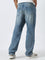 Nuon Blue Mid-Rise Relaxed-Fit Jeans