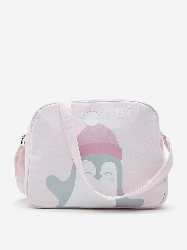 HOP Baby Light Pink Animal Design Cotton Changing Bag