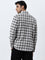 WES Casuals Black Checkered Relaxed-Fit Cotton Blend Shirt