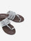 LUNA BLU Silver Braided Kolhapuri Sandals