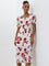 Wardrobe Ivory Floral Printed A-Line Dress