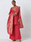 Vark Dark Pink Embellished Kurti, Palazzos and Dupatta Set