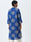 Utsa Dark Blue Bandhani Printed Straight Cotton Kurta