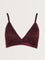 Superstar Burgundy Floral Lace Design Padded Cotton Bra