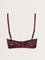 Superstar Burgundy Floral Lace Design Padded Cotton Bra