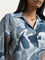 Wardrobe Dusty Blue Foliage Printed Shirt