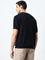 Ascot Dark Navy Knit Textured Relaxed-Fit Cotton T-Shirt