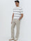 Ascot Navy Striped Relaxed-Fit Knitted T-Shirt