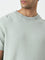 Ascot Mint Self-Textured Relaxed-Fit Cotton T-Shirt