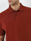 WES Casuals Rust Relaxed-Fit Cotton Blend Polo T-Shirt