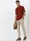 WES Casuals Rust Relaxed-Fit Cotton Blend Polo T-Shirt