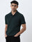 WES Casuals Dark Green Slim-Fit Cotton Blend Polo T-Shirt