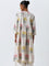 Zuba Beige Floral Printed A-Line Kurta