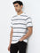 WES Lounge White Striped Relaxed-Fit T-Shirt