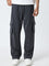 Studiofit Dark Grey Mid-Rise Relaxed-Fit Track Pants