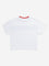 Y&F Kids White Colour-Blocked Cotton T-Shirt