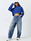 Nuon Blue Distressed Wide-Leg High-Rise Jeans